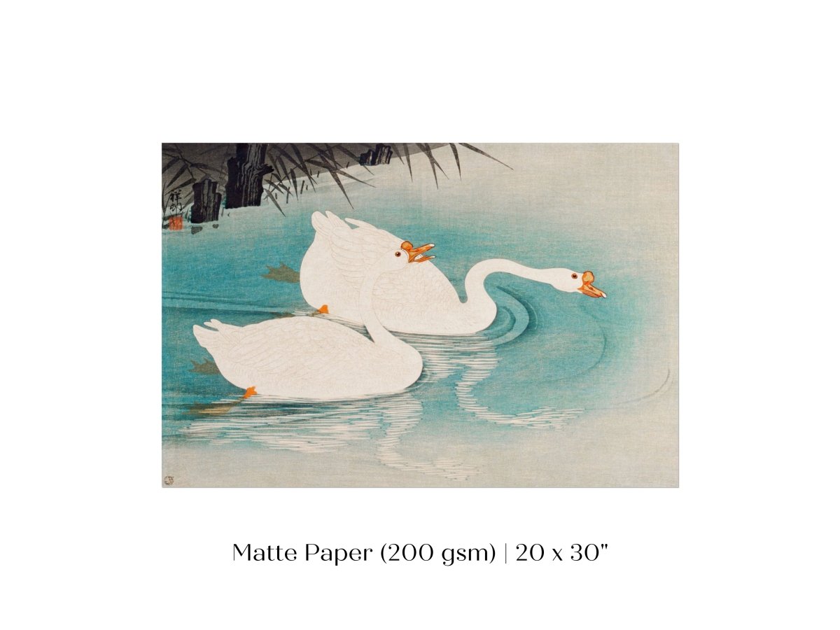 Geese Amid Reeds | Vintage Japanese Art | P353 - Single Art Prints - Piccolo Fiore Prints