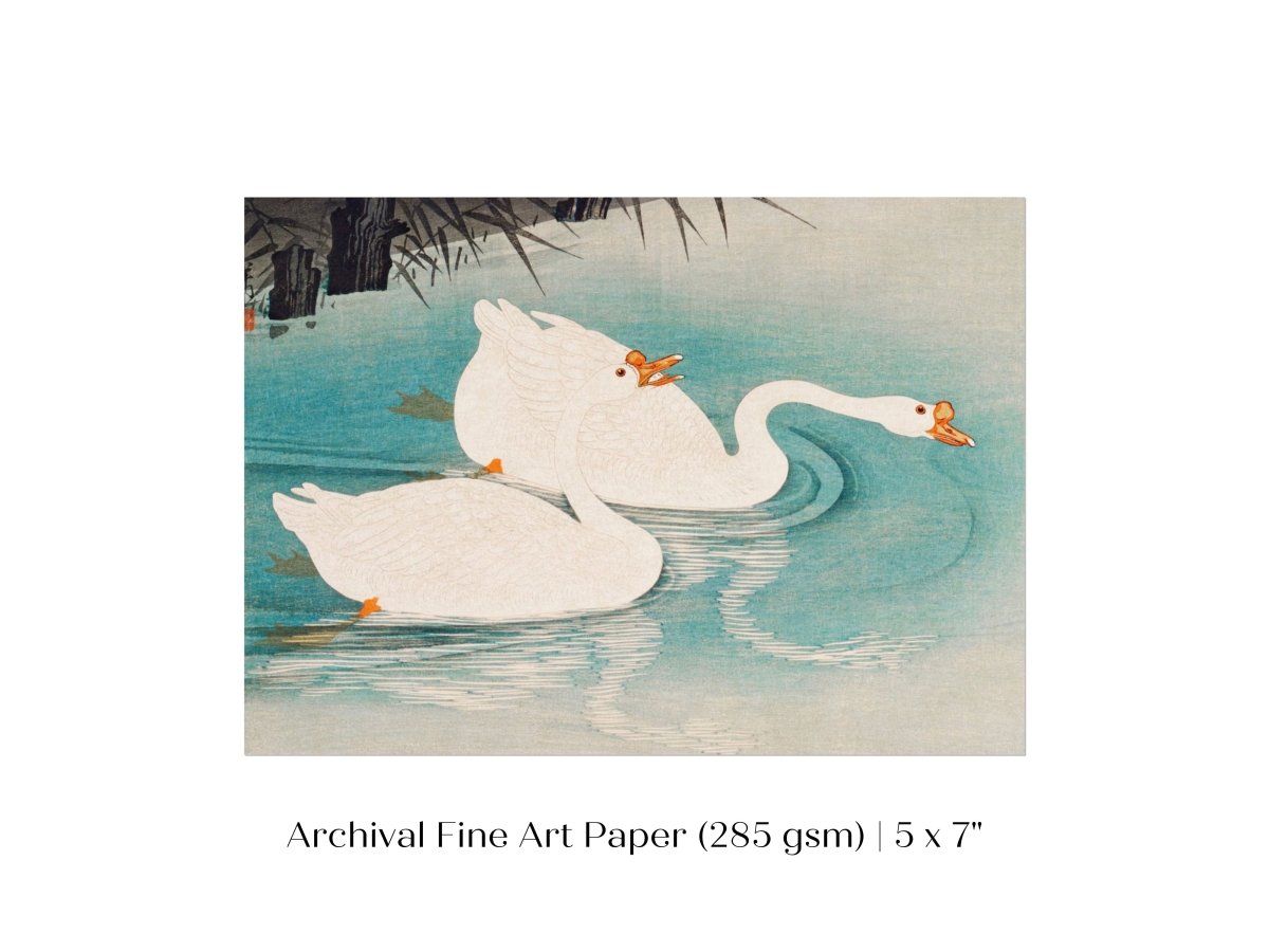 Geese Amid Reeds | Vintage Japanese Art | P353 - Single Art Prints - Piccolo Fiore Prints