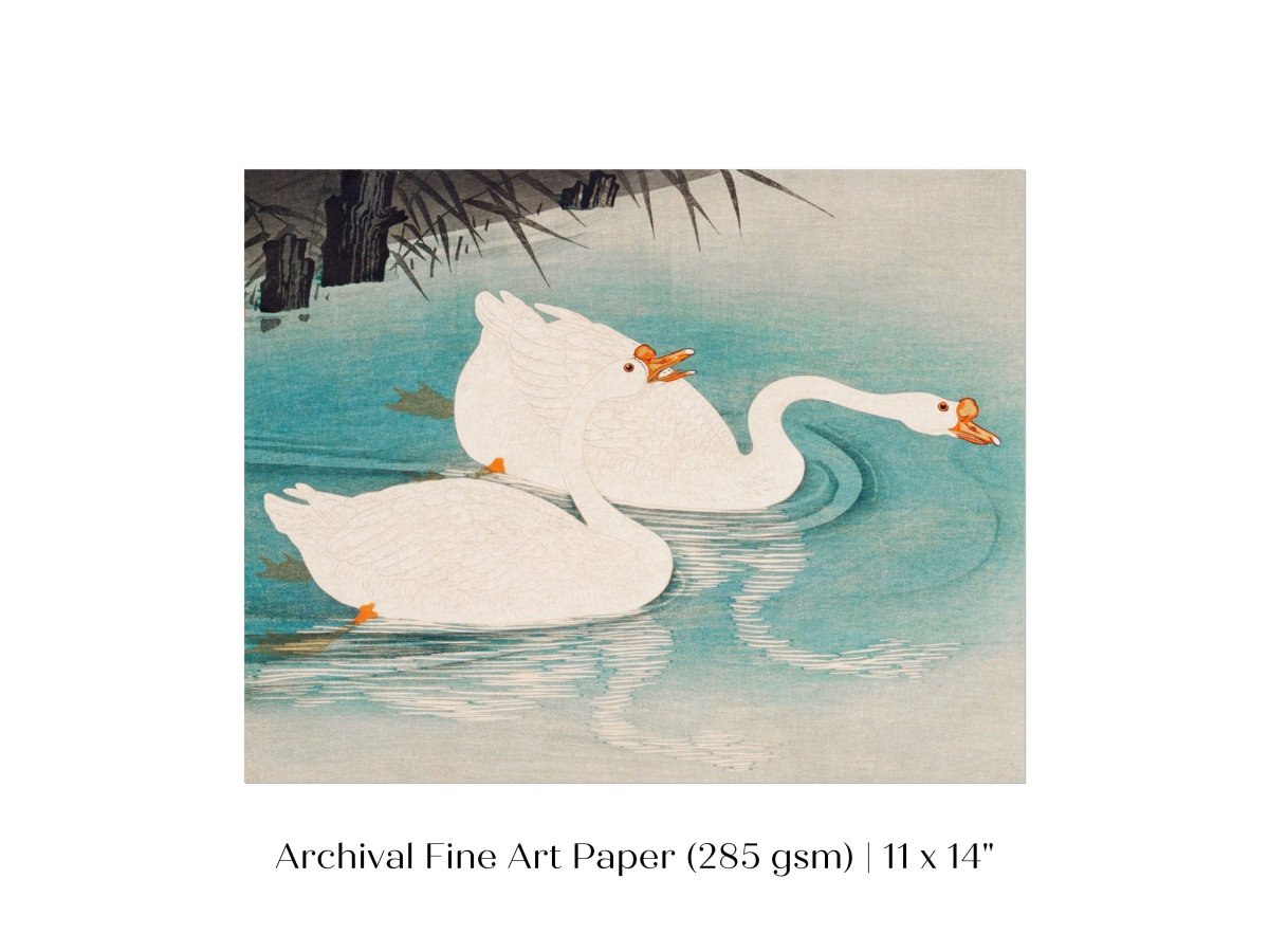 Geese Amid Reeds | Vintage Japanese Art | P353 - Single Art Prints - Piccolo Fiore Prints