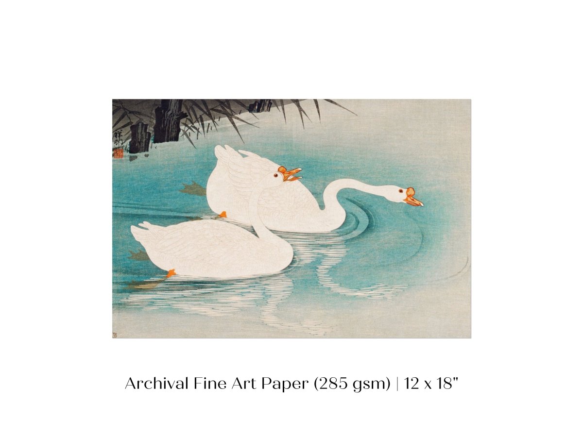 Geese Amid Reeds | Vintage Japanese Art | P353 - Single Art Prints - Piccolo Fiore Prints