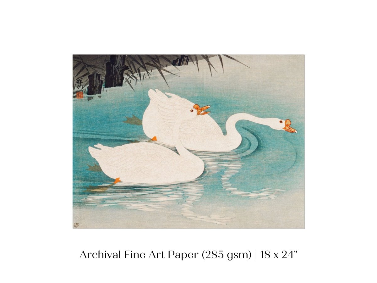 Geese Amid Reeds | Vintage Japanese Art | P353 - Single Art Prints - Piccolo Fiore Prints