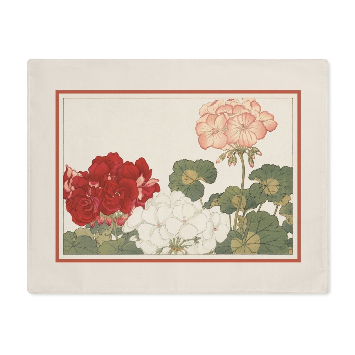 Geranium | Placemat, 1pc - Cotton Twill Placemat - Piccolo Fiore Prints