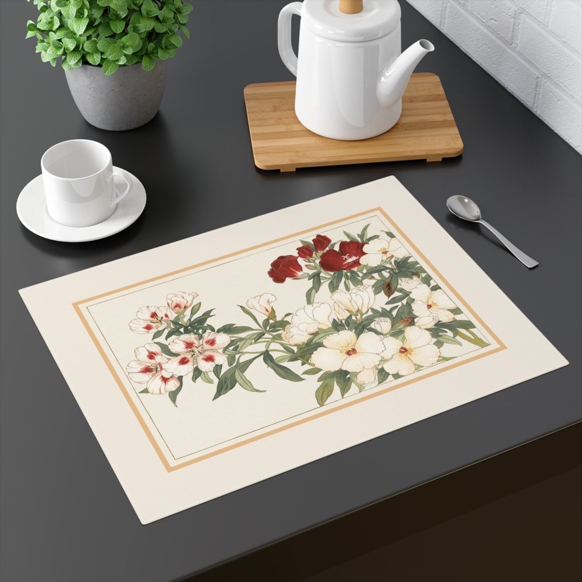 Godetia | Placemat - Cotton Twill Placemat - Piccolo Fiore Prints