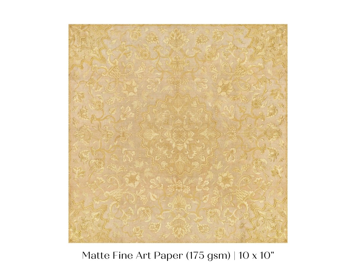 Gold Irelandian Coverlet | Textile Art Print | P131 - Single Square Art Prints - Piccolo Fiore Prints