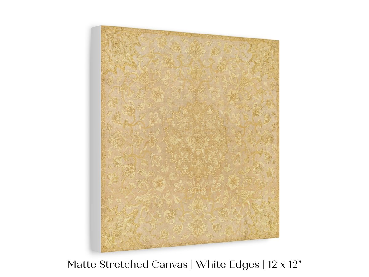 Gold Irelandian Coverlet | Textile Art Print | P131 - Single Square Art Prints - Piccolo Fiore Prints