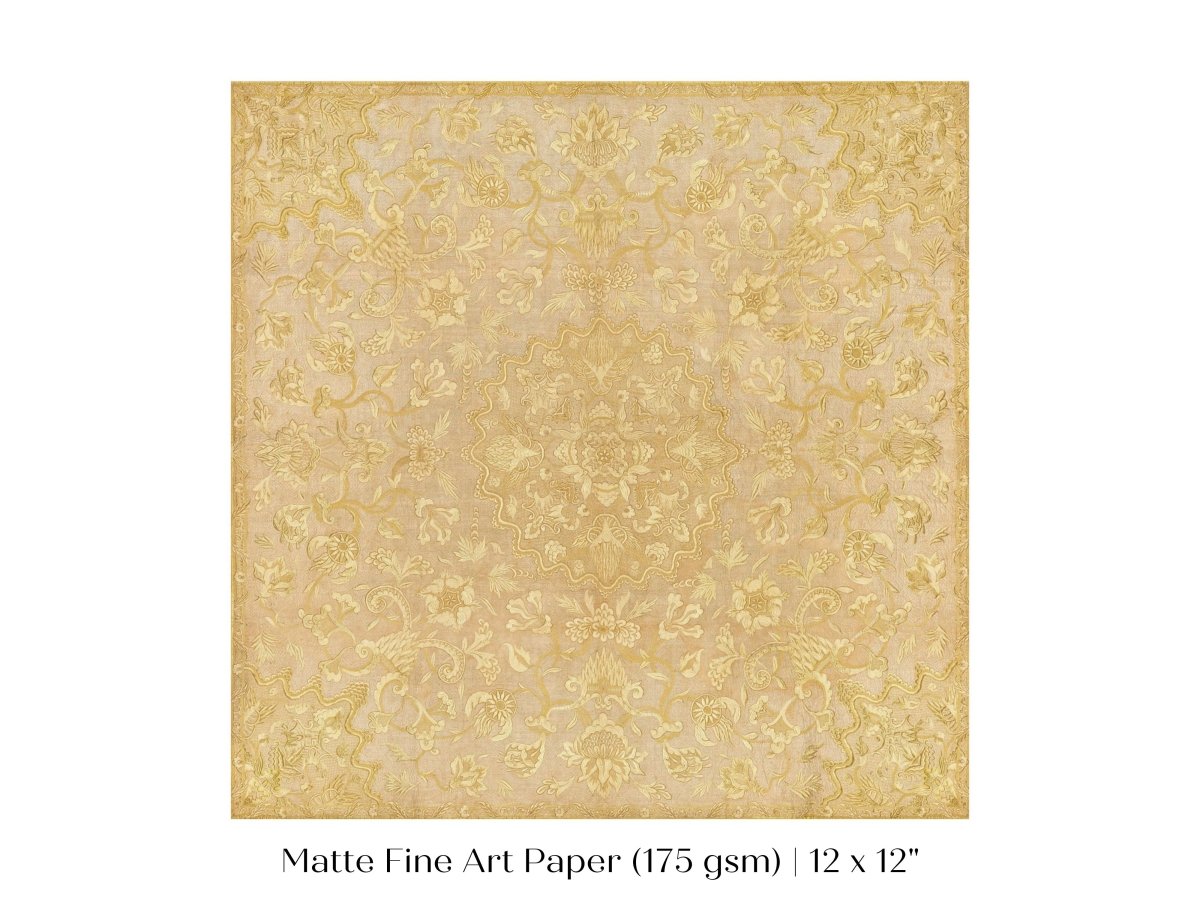 Gold Irelandian Coverlet | Textile Art Print | P131 - Single Square Art Prints - Piccolo Fiore Prints