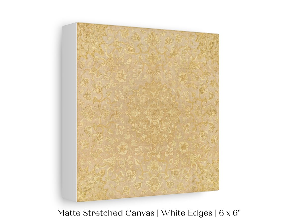 Gold Irelandian Coverlet | Textile Art Print | P131 - Single Square Art Prints - Piccolo Fiore Prints