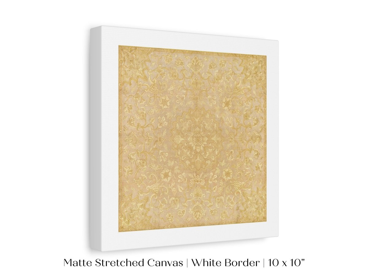 Gold Irelandian Coverlet | Textile Art Print | P131 - Single Square Art Prints - Piccolo Fiore Prints