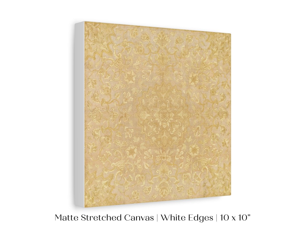 Gold Irelandian Coverlet | Textile Art Print | P131 - Single Square Art Prints - Piccolo Fiore Prints