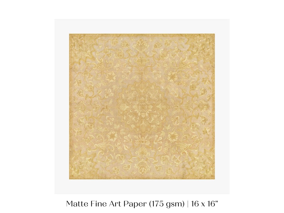 Gold Irelandian Coverlet | Textile Art Print | P131 - Single Square Art Prints - Piccolo Fiore Prints