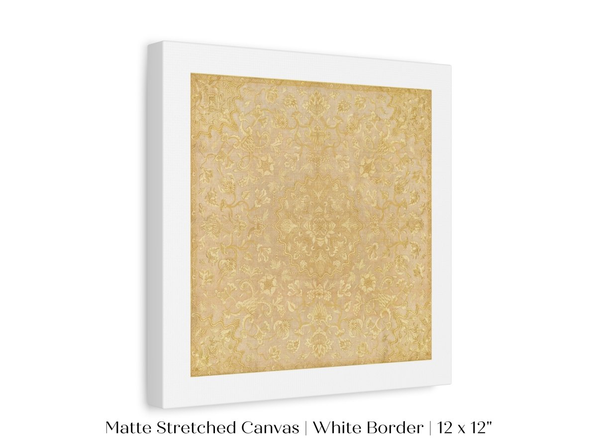Gold Irelandian Coverlet | Textile Art Print | P131 - Single Square Art Prints - Piccolo Fiore Prints
