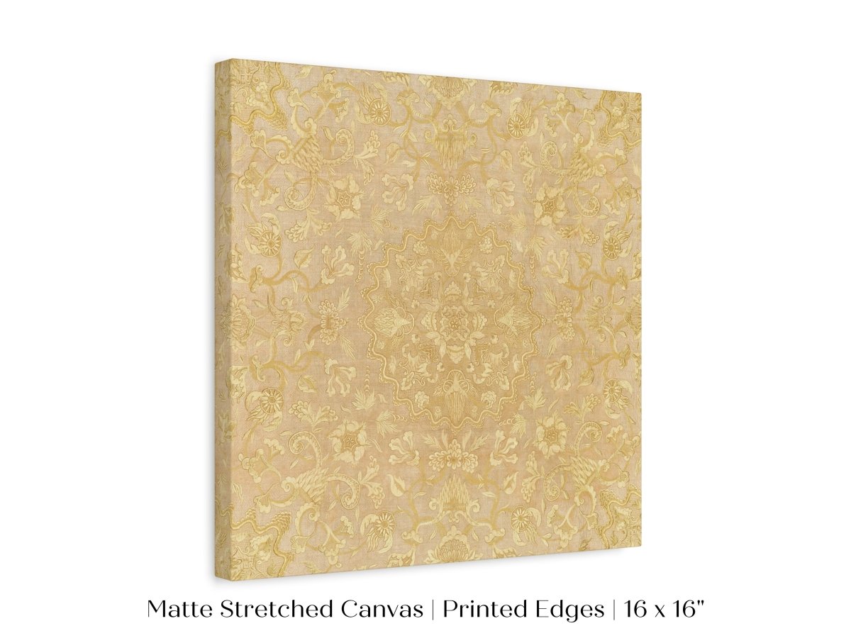 Gold Irelandian Coverlet | Textile Art Print | P131 - Single Square Art Prints - Piccolo Fiore Prints
