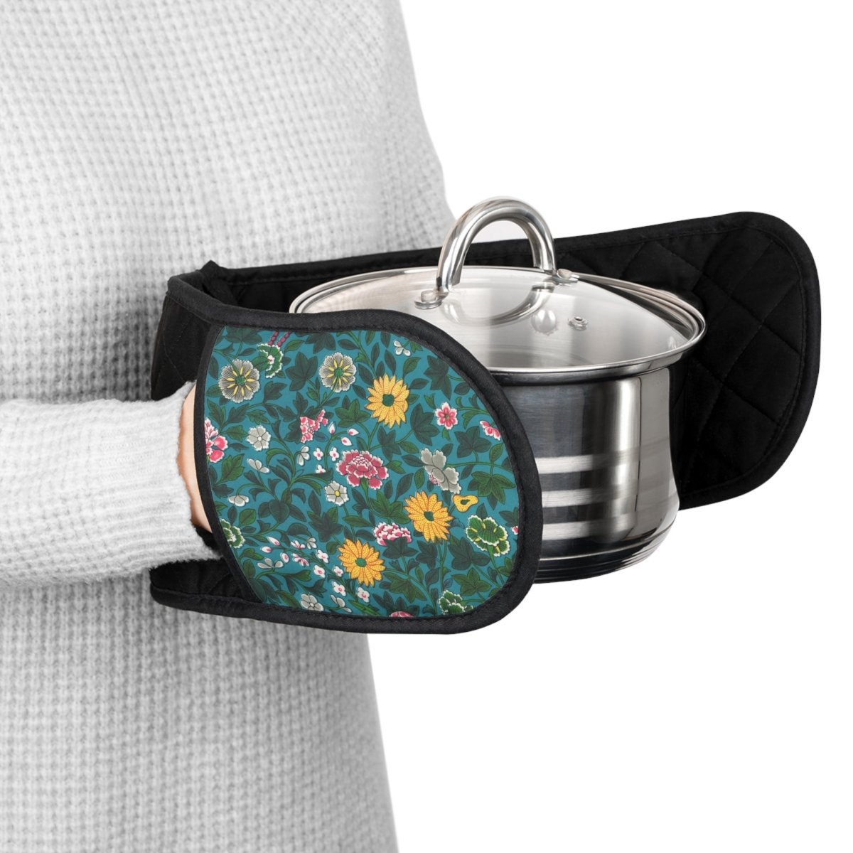 Green Botanical Oriental | Double Oven Mitt - Double Oven Mitt - Piccolo Fiore Prints