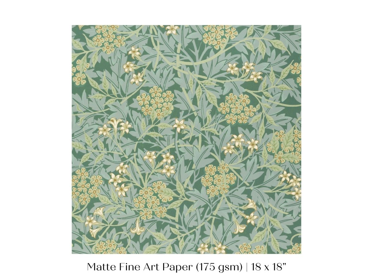 Green Jasmine | William Morris | P197 - Single Square Art Prints - Piccolo Fiore Prints
