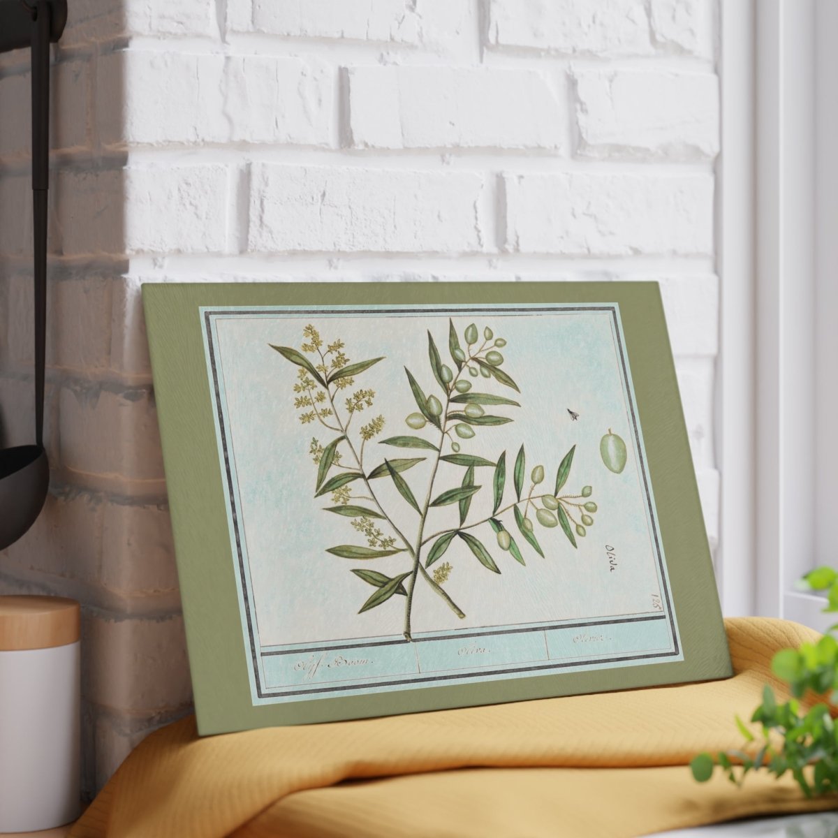 Green Olives | Glass Chopping Board - Glass Chopping Board - Piccolo Fiore Prints