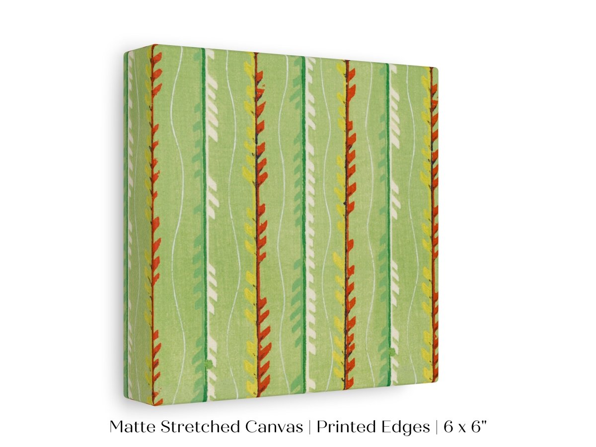 Green Stripe | Vintage Japanese Woodblock Print | P144 - Single Square Art Prints - Piccolo Fiore Prints