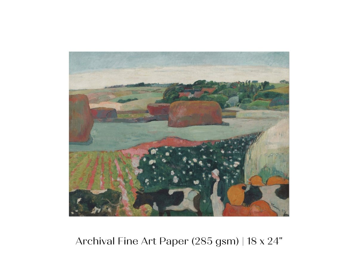 Haystacks and Cows | P500 - Single Art Prints - Piccolo Fiore Prints