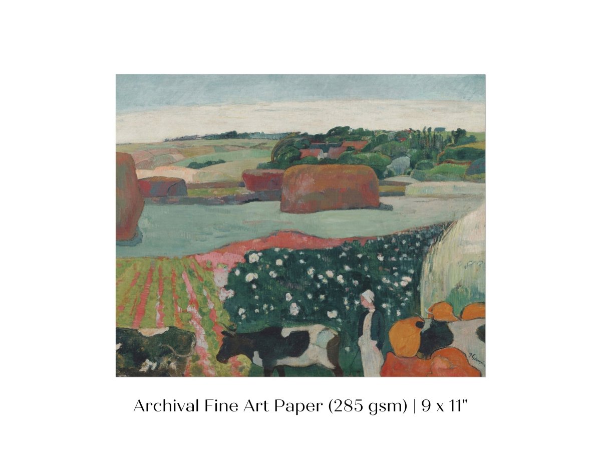 Haystacks and Cows | P500 - Single Art Prints - Piccolo Fiore Prints