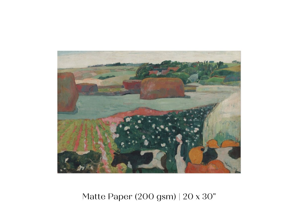 Haystacks and Cows | P500 - Single Art Prints - Piccolo Fiore Prints