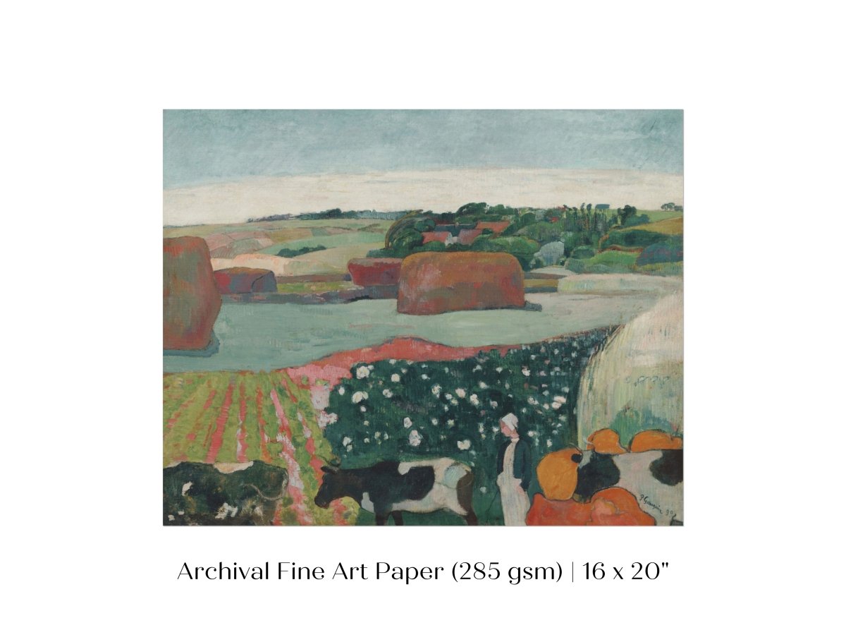 Haystacks and Cows | P500 - Single Art Prints - Piccolo Fiore Prints
