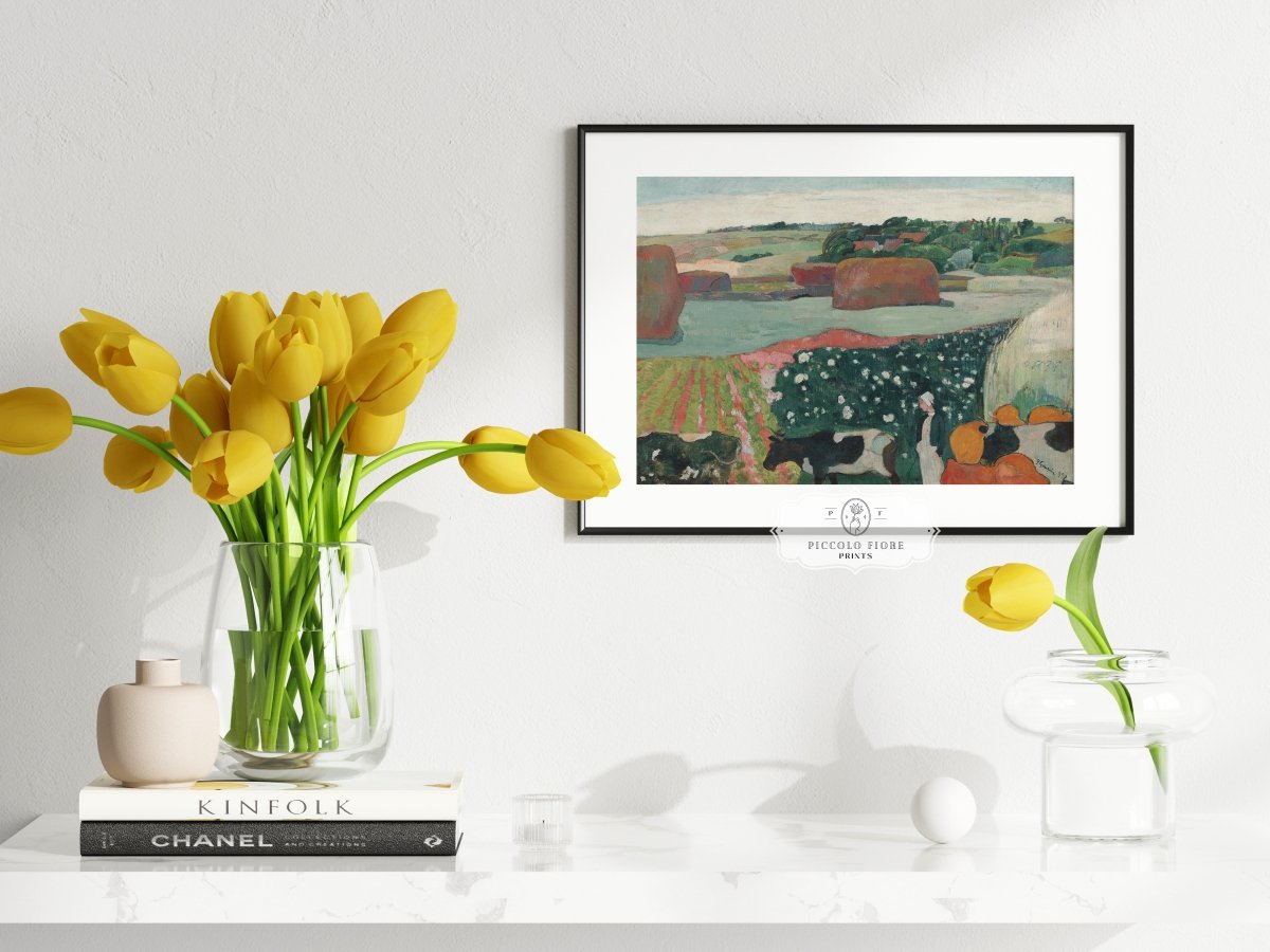 Haystacks and Cows | P500 - Single Art Prints - Piccolo Fiore Prints