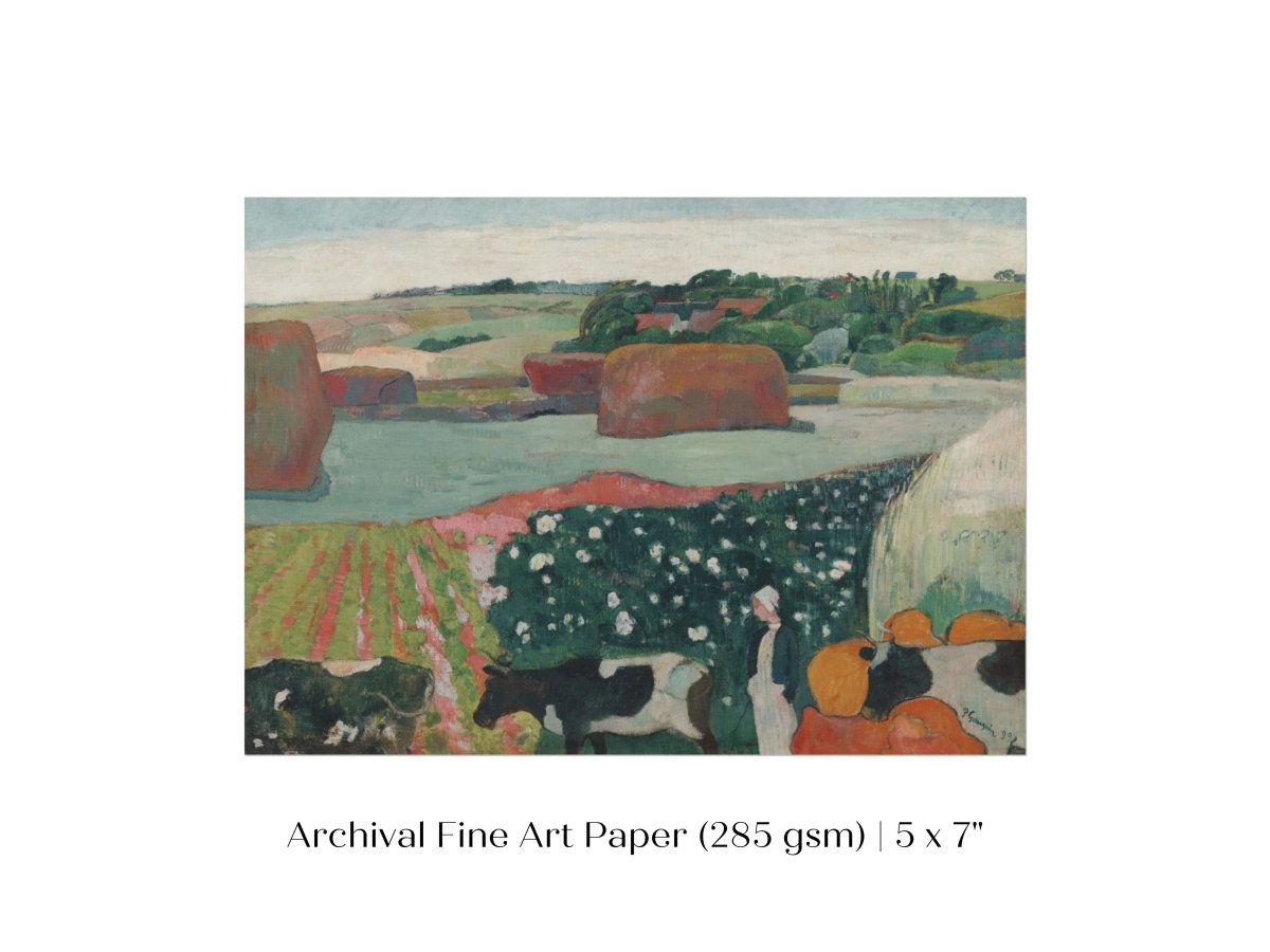 Haystacks and Cows | P500 - Single Art Prints - Piccolo Fiore Prints