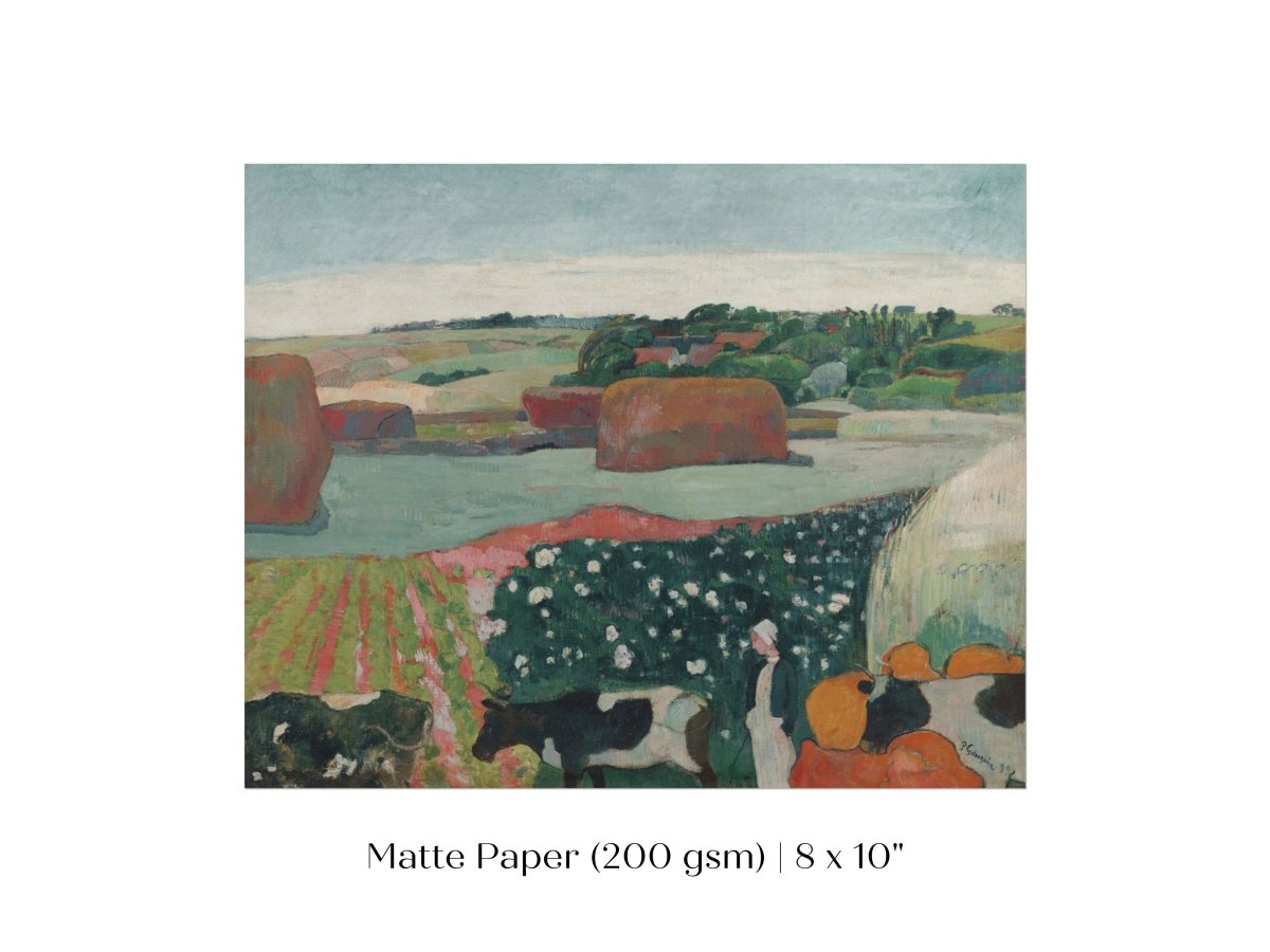 Haystacks and Cows | P500 - Single Art Prints - Piccolo Fiore Prints