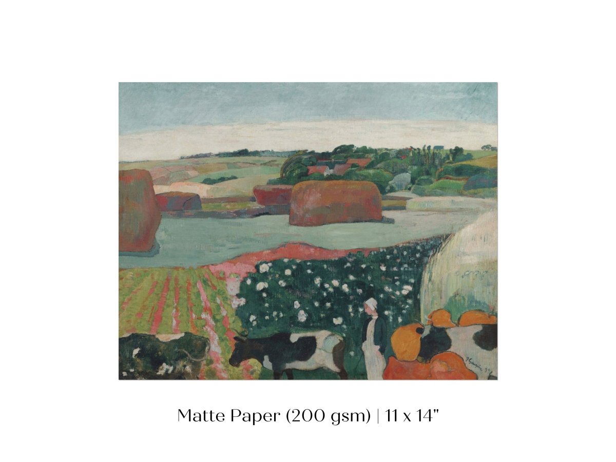 Haystacks and Cows | P500 - Single Art Prints - Piccolo Fiore Prints