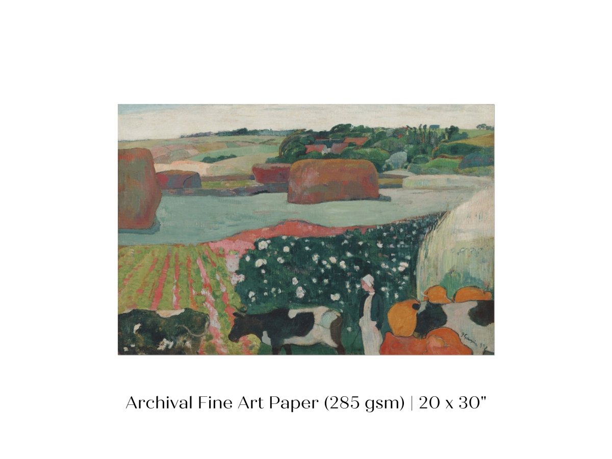 Haystacks and Cows | P500 - Single Art Prints - Piccolo Fiore Prints