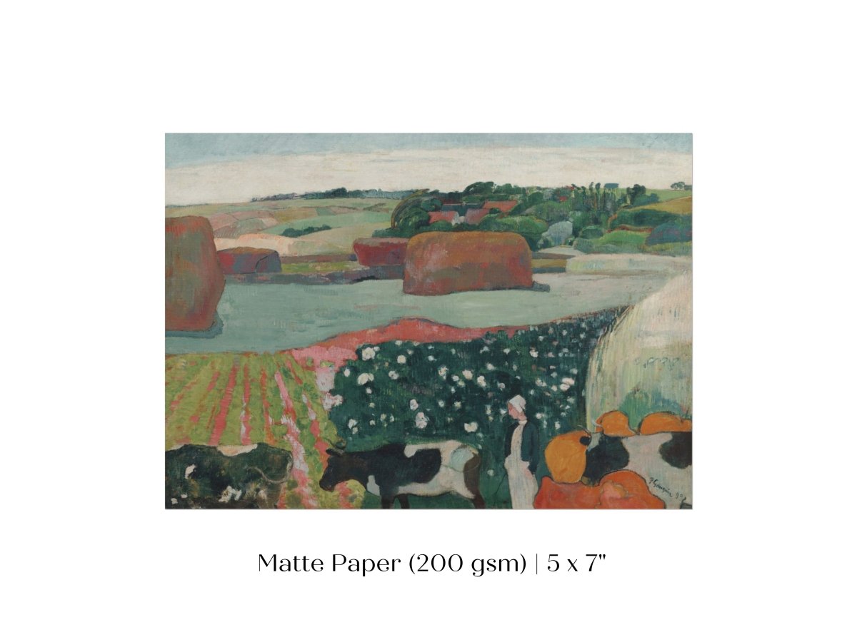 Haystacks and Cows | P500 - Single Art Prints - Piccolo Fiore Prints