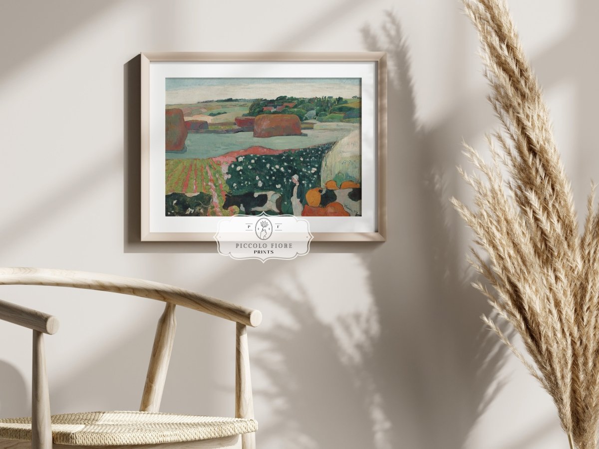 Haystacks and Cows | P500 - Single Art Prints - Piccolo Fiore Prints