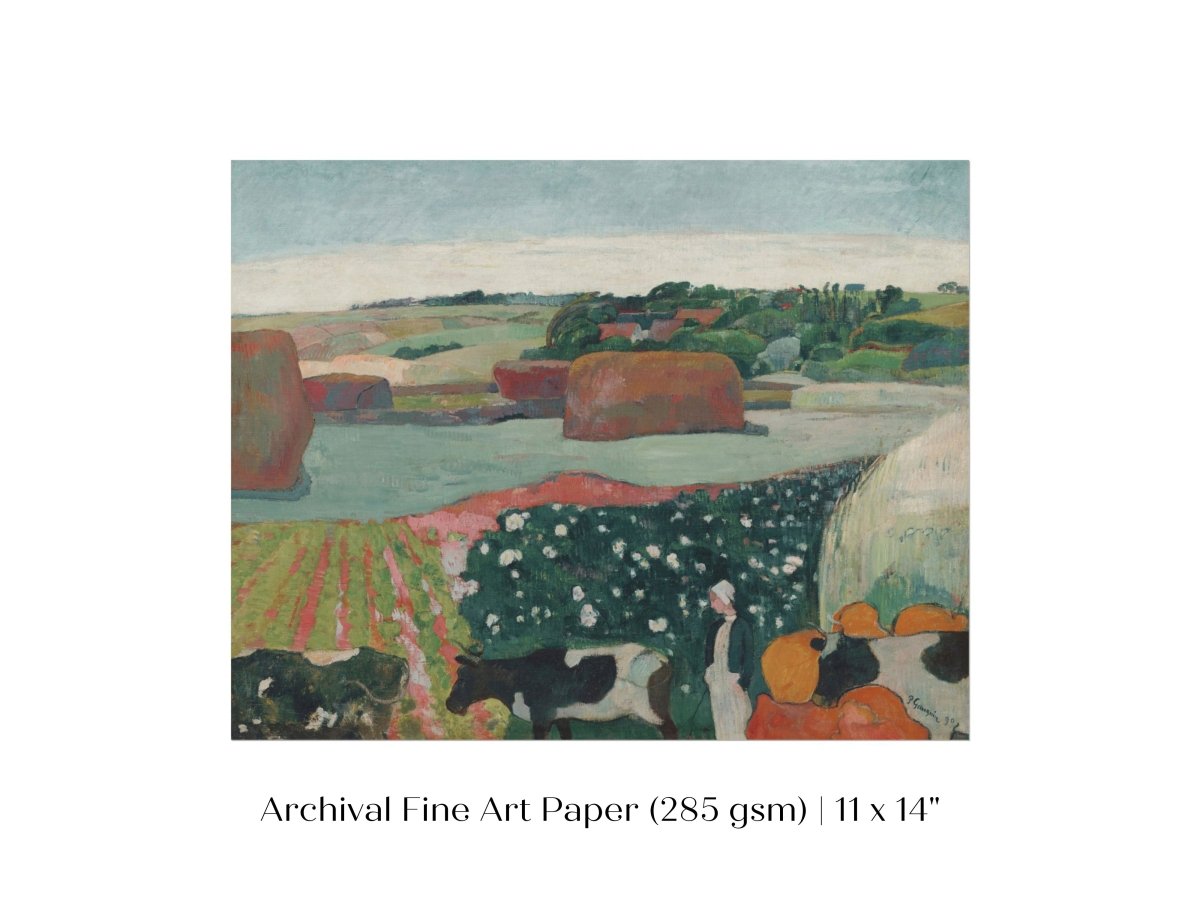Haystacks and Cows | P500 - Single Art Prints - Piccolo Fiore Prints