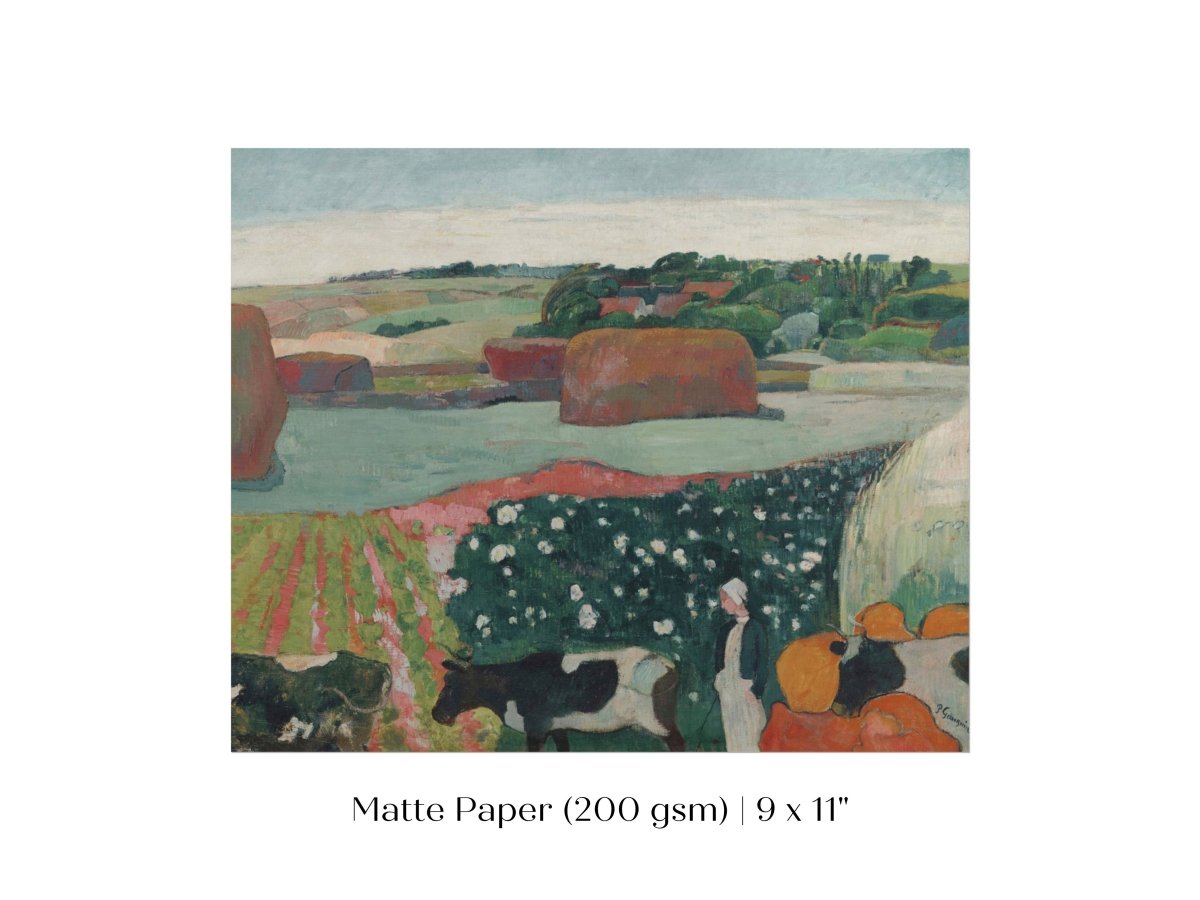 Haystacks and Cows | P500 - Single Art Prints - Piccolo Fiore Prints