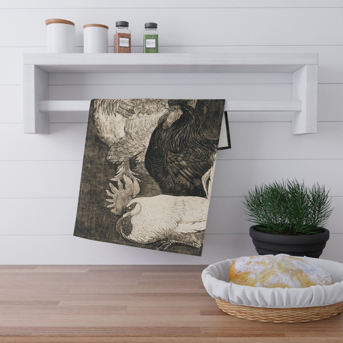 Hens and Sunflowers | Tea Towel - Tea Towel - Piccolo Fiore Prints
