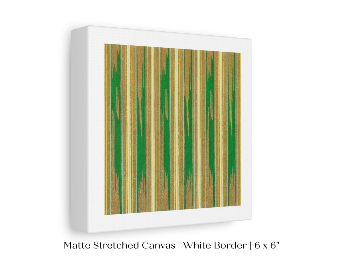 Khaki Green Stripe | Vintage Japanese Woodblock | P136 - Single Square Art Prints - Piccolo Fiore Prints