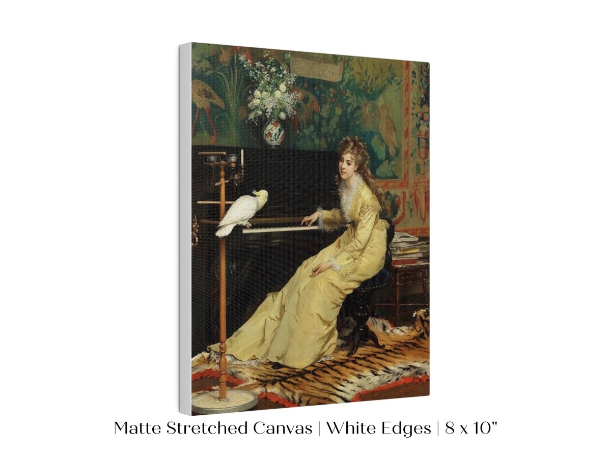 Lady with Piano and Cockatoo | P405 - Single Art Prints - Piccolo Fiore Prints