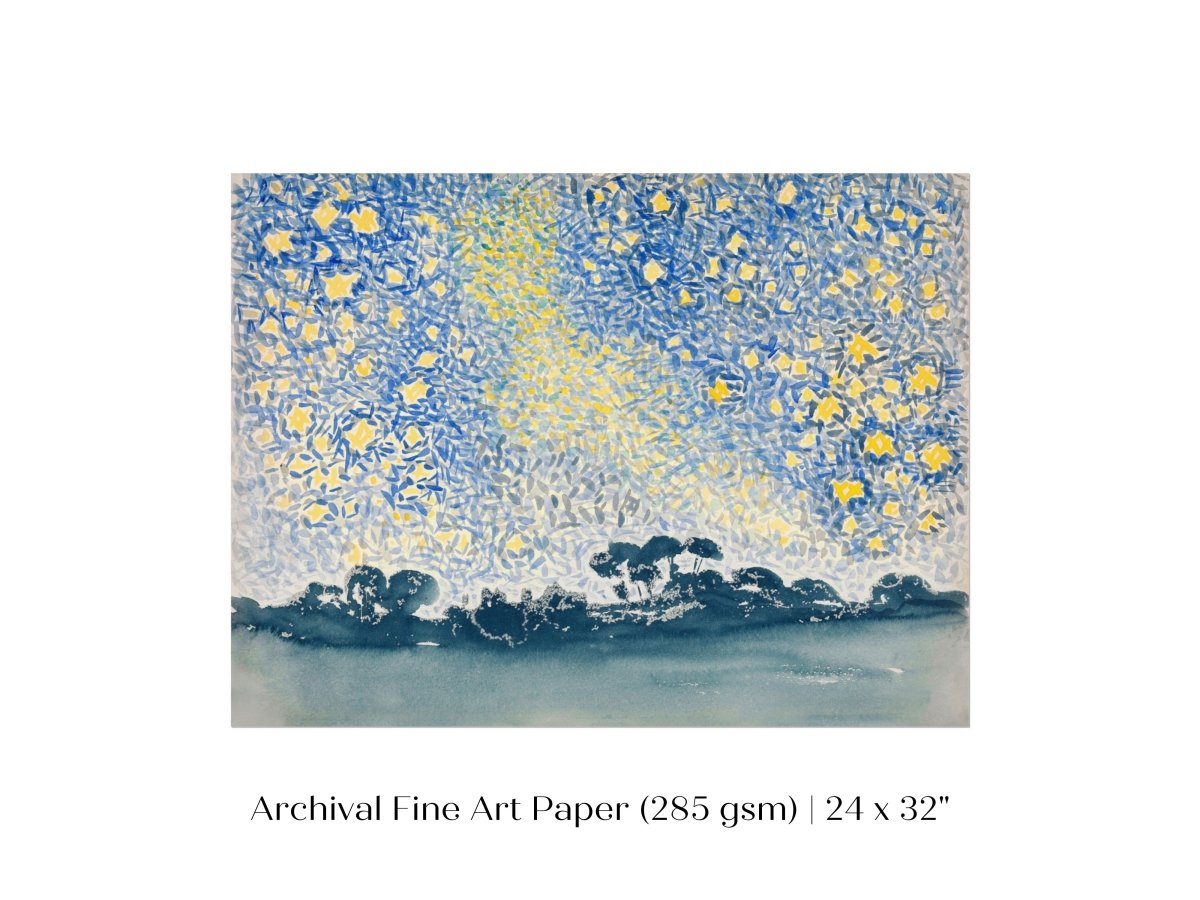 Landscape with Stars | P60 - Single Art Prints - Piccolo Fiore Prints