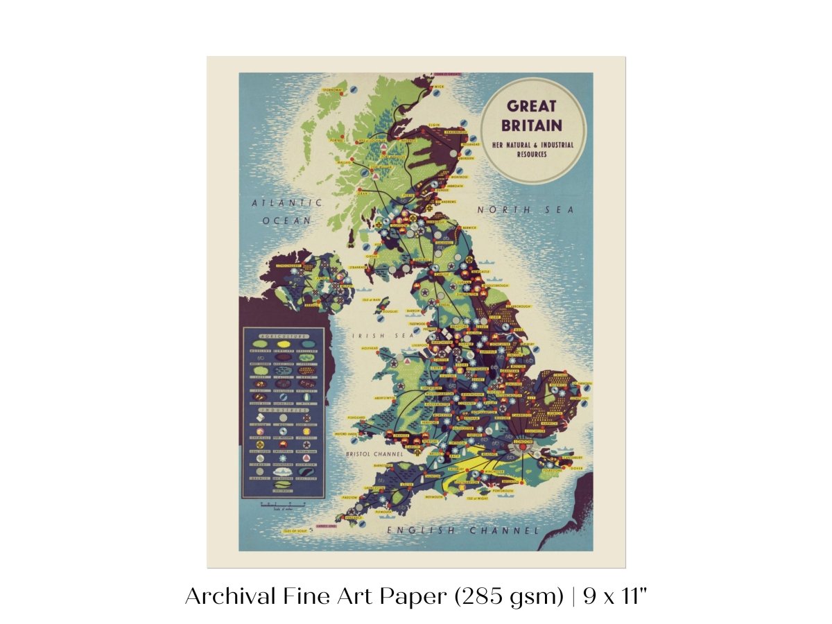 Map British Industries | P466 - Single Art Prints - Piccolo Fiore Prints