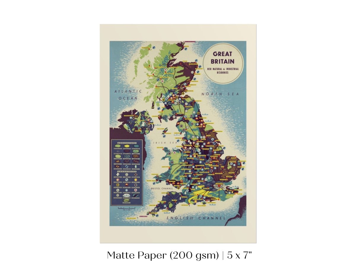 Map British Industries | P466 - Single Art Prints - Piccolo Fiore Prints