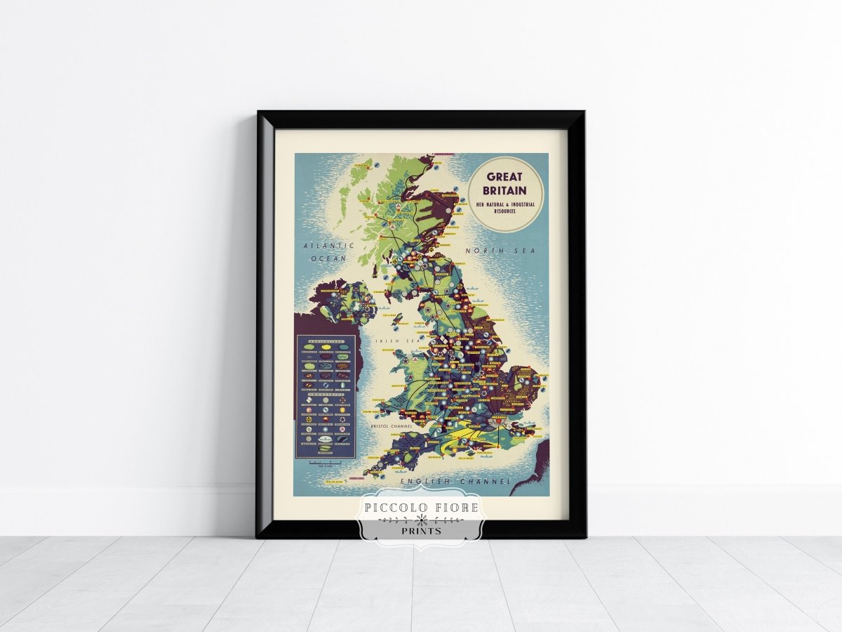 Map British Industries | P466 - Single Art Prints - Piccolo Fiore Prints
