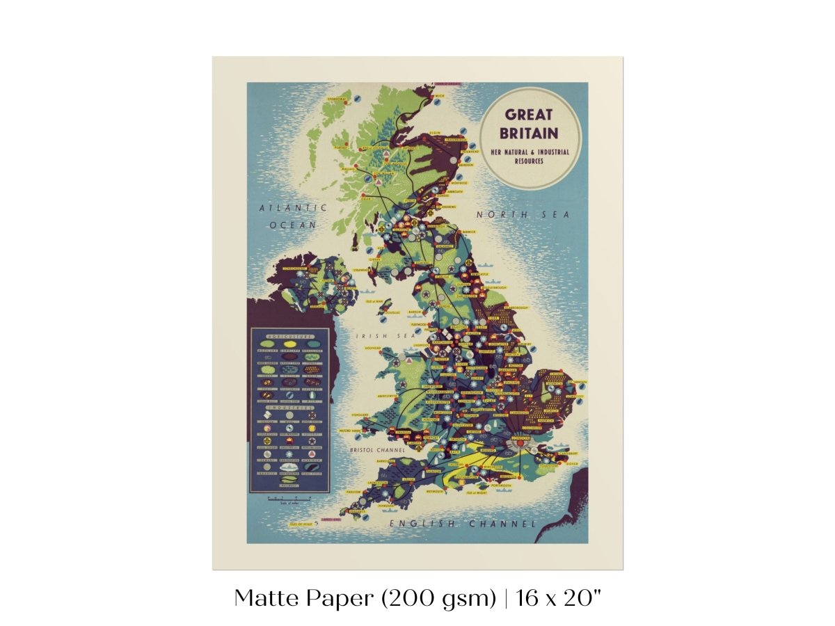 Map British Industries | P466 - Single Art Prints - Piccolo Fiore Prints