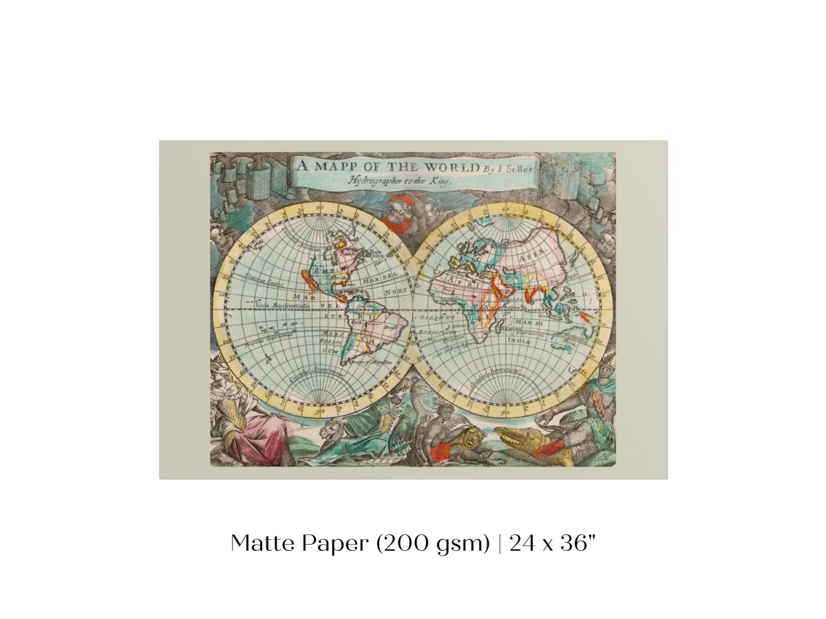 Map of the World | P360 - Single Art Prints - Piccolo Fiore Prints