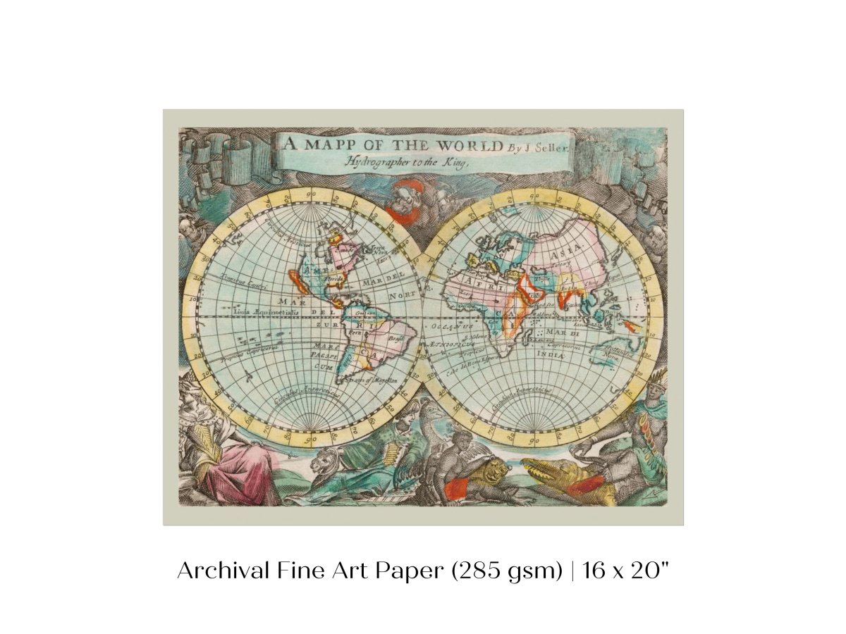 Map of the World | P360 - Single Art Prints - Piccolo Fiore Prints