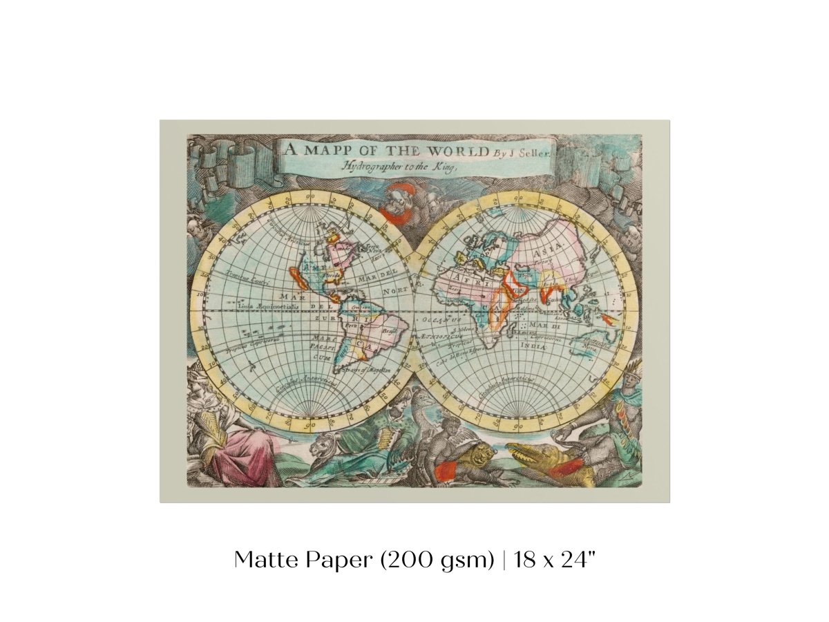 Map of the World | P360 - Single Art Prints - Piccolo Fiore Prints