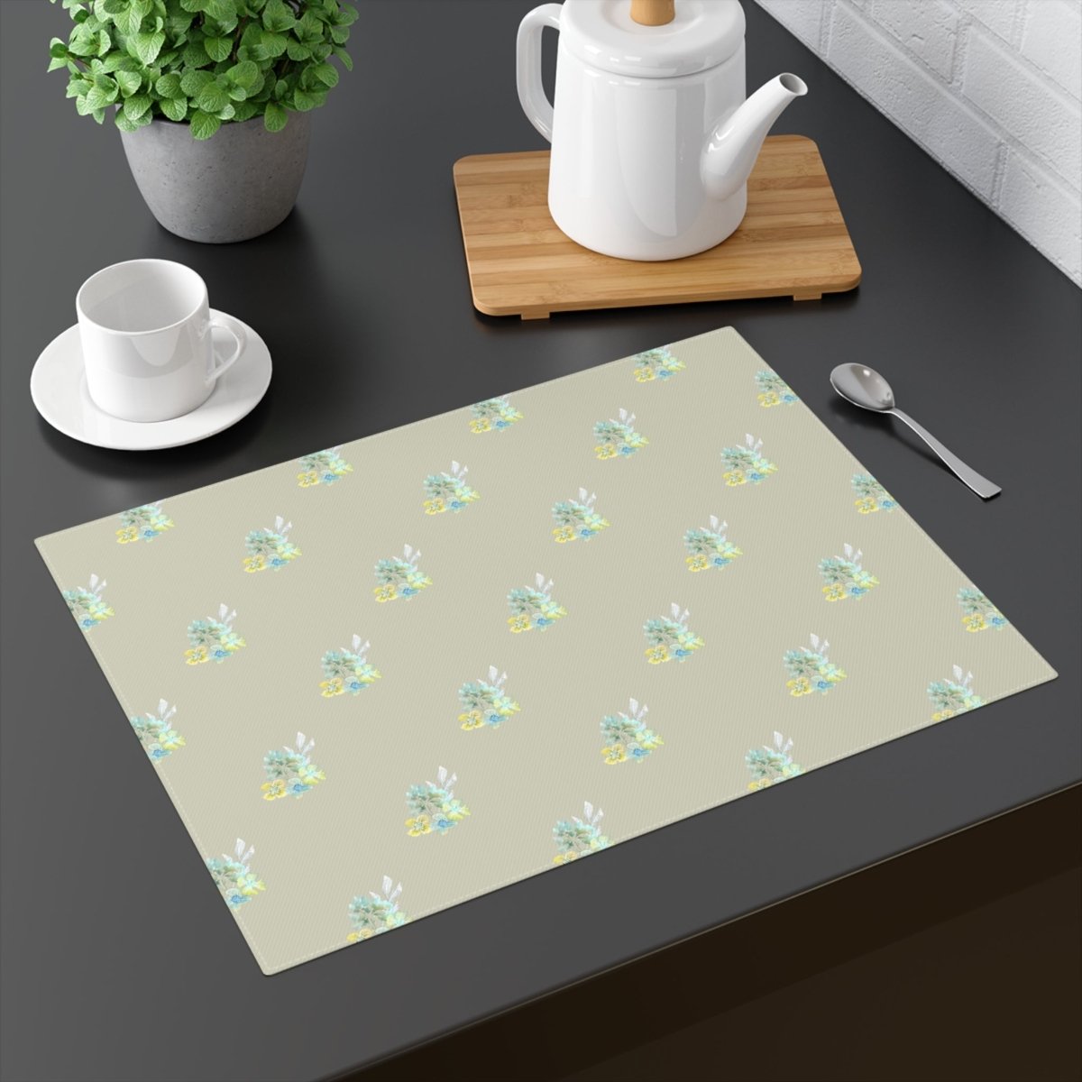 Meadow Bouquet in Beige | Placemat - Cotton Twill Placemat - Piccolo Fiore Prints