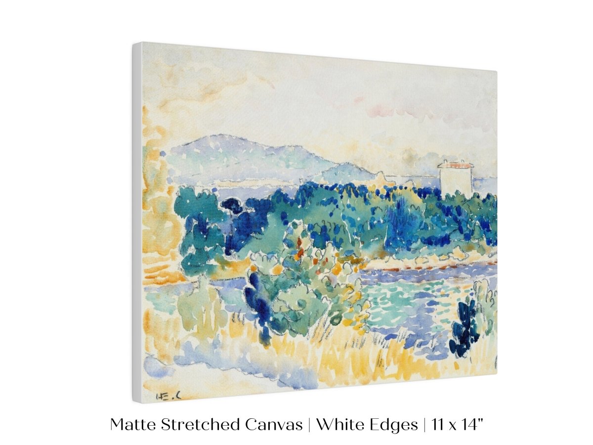 Meditteranean Landscape with a White House | P66 - Single Art Prints - Piccolo Fiore Prints