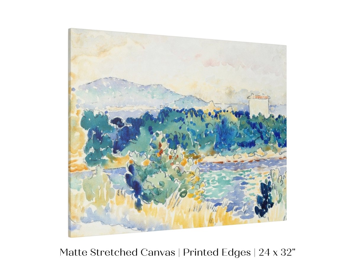 Meditteranean Landscape with a White House | P66 - Single Art Prints - Piccolo Fiore Prints