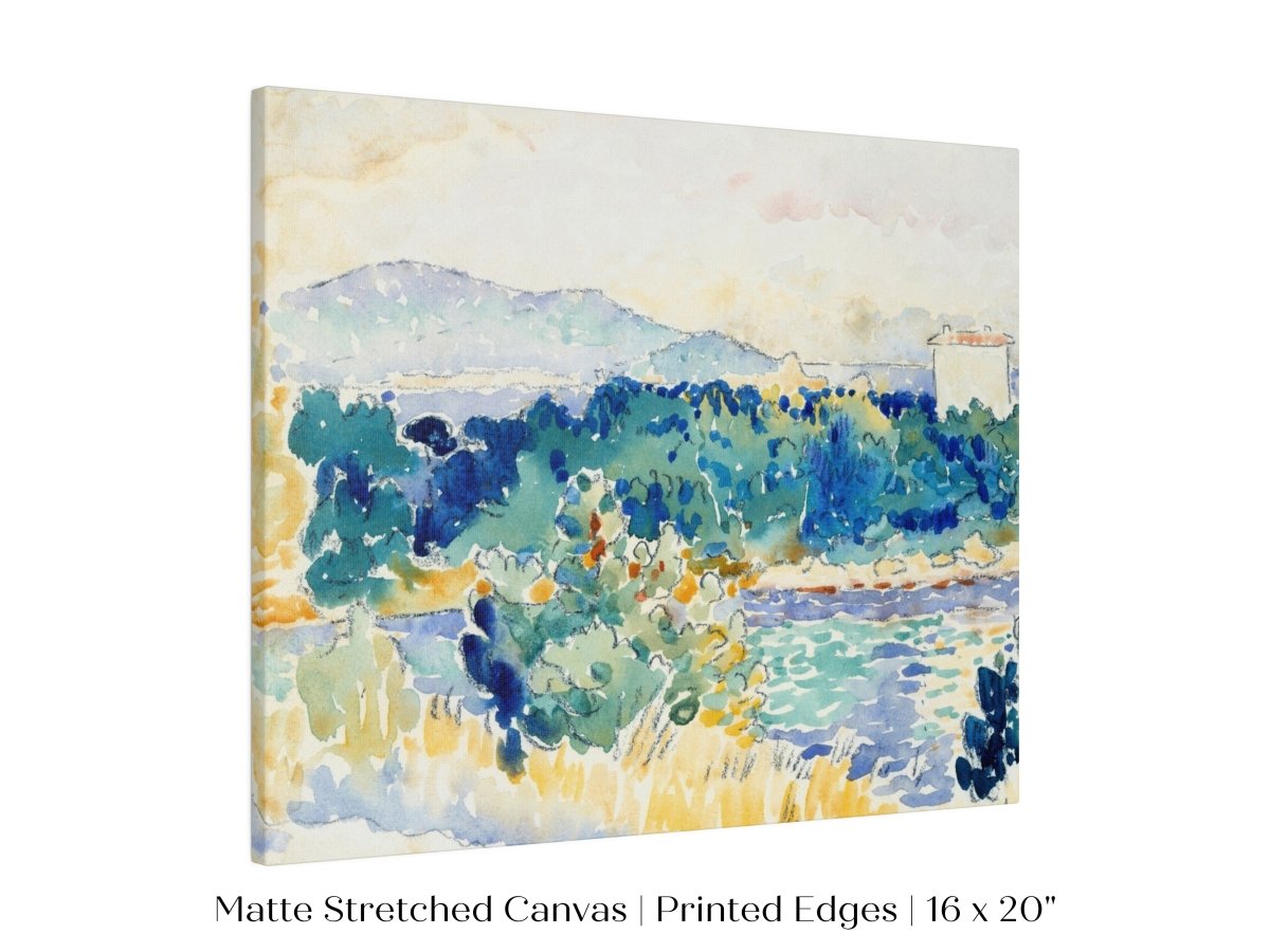 Meditteranean Landscape with a White House | P66 - Single Art Prints - Piccolo Fiore Prints