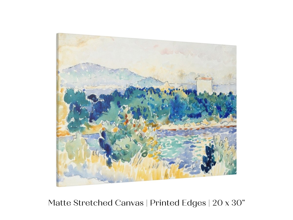 Meditteranean Landscape with a White House | P66 - Single Art Prints - Piccolo Fiore Prints