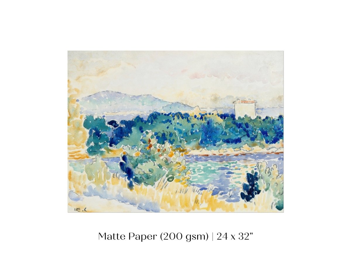 Meditteranean Landscape with a White House | P66 - Single Art Prints - Piccolo Fiore Prints